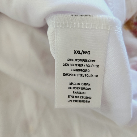 🏷️VINCE CAMUTO Georgette White Floral Long sleeve Shift Dress XXL - Picture 13 of 14